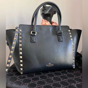 Valentino Garavani, authentic, Vitello rockstud small leather tote bag.